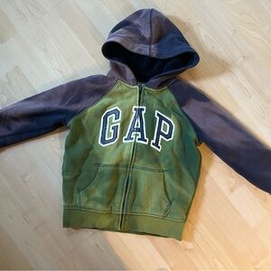 Gap Kids Green and Gray Zip-Up Hoodie Sweatshirt